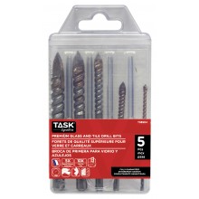 5 pc Premium Glass and Tile Drill Bit Set