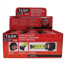 25' x 1-5/16" MegaTrak Stainless Steel Tape Measure - 12 per Display Box