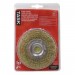 4" Fine Brass Coated Steel Crimp Wire Wheel with 1/2" Arbor Hole - 1/pack