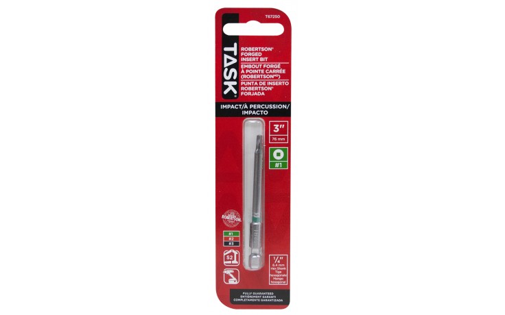 #1 Robertson 3" IMPACT Driver Bit - 1/Pk