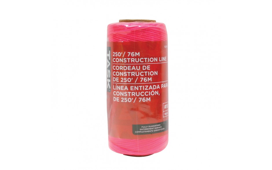 Ligne de construction tressée en nylon rose de rechange, 250 pi – 1/paquet