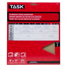 Papier abrasif en oxyde d’aluminium Premium à grain très fin 220, 9 x 11 po – 5/paquet